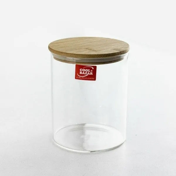FRASCO HERMETICO TAPA BAMBOO PEQ