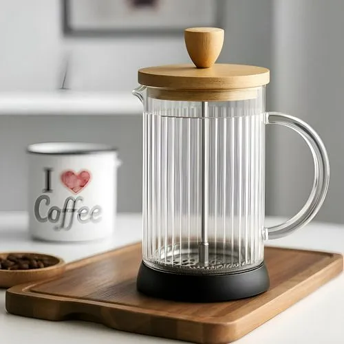 CAFETERA ÉMBOLO VIDRIO RAY 600 ML