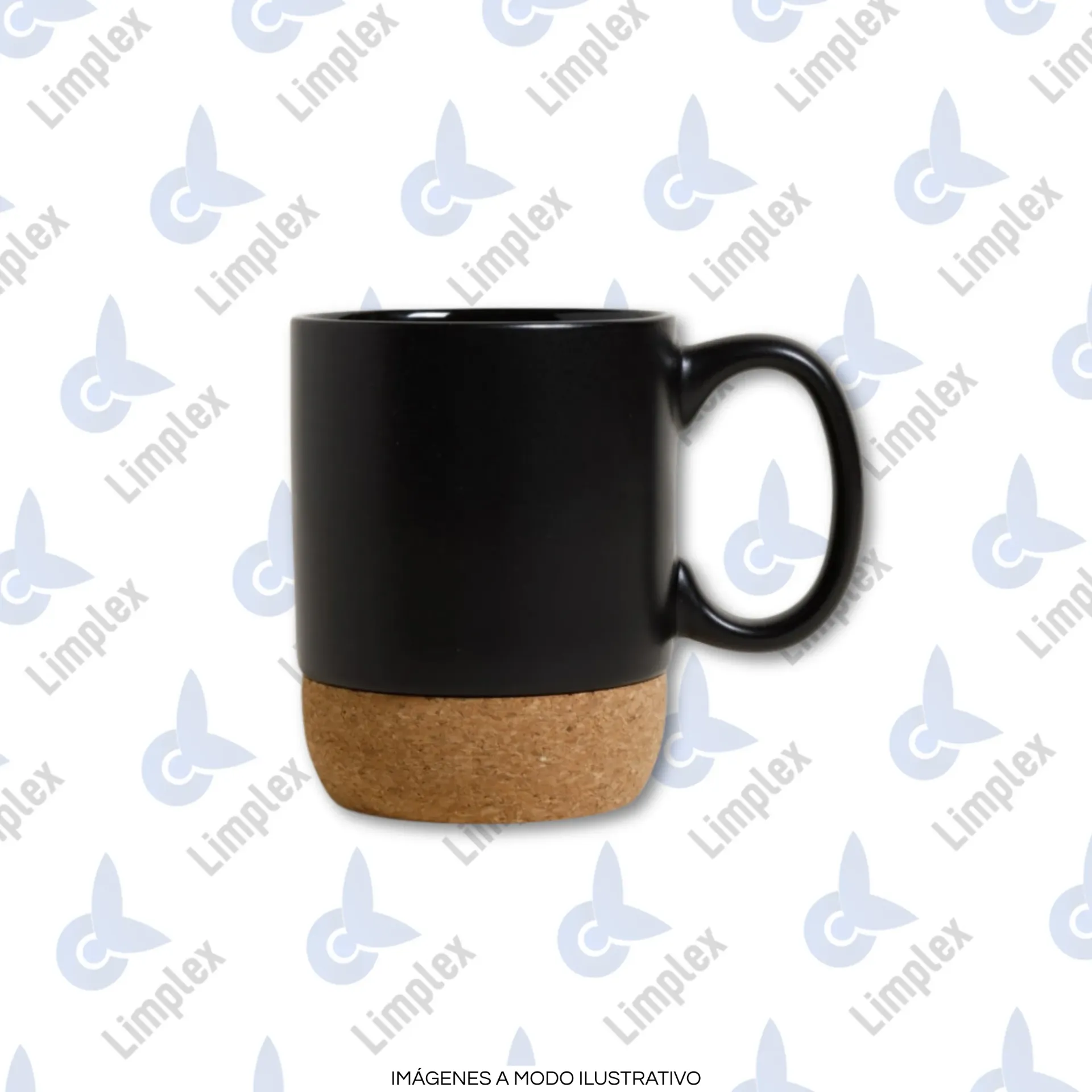 MUG NET BLACK CON CORCHO 400 ML