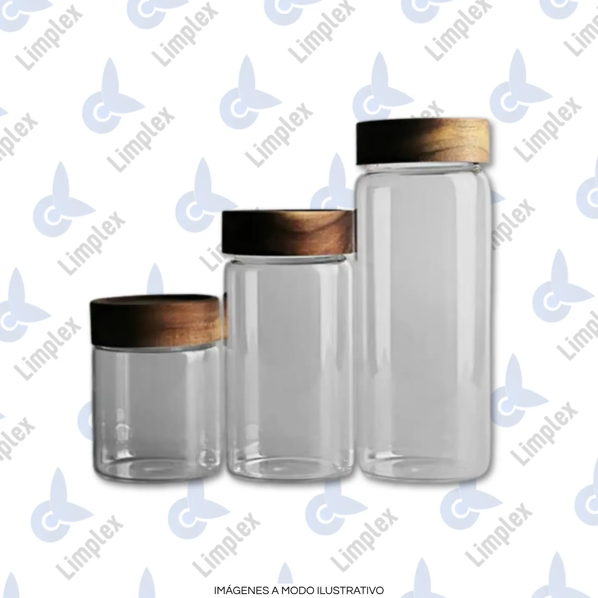 [76102] FRASCO VIDRIO TAPA MADERA 850ML