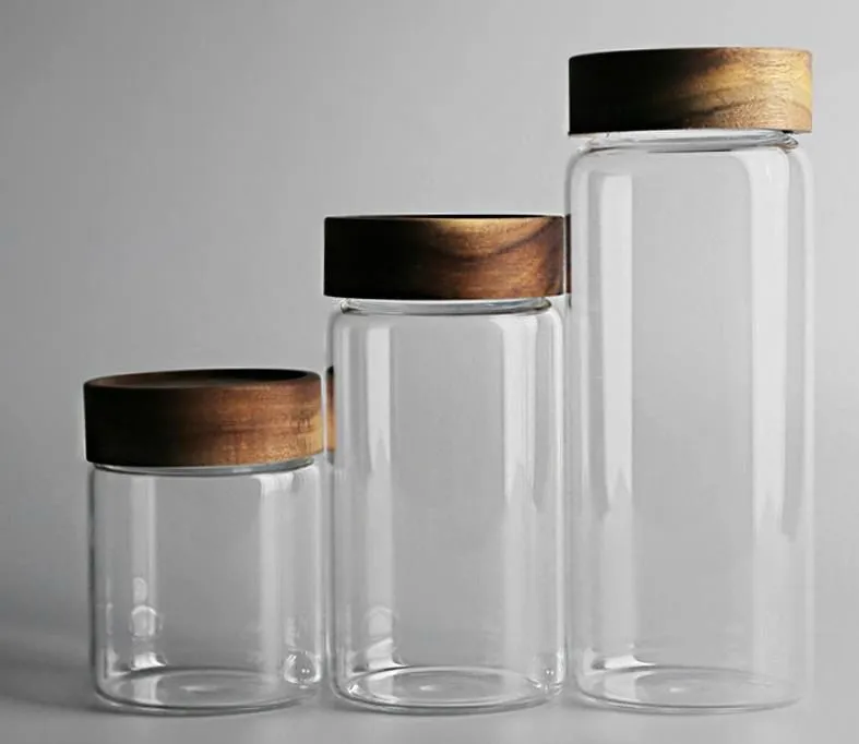 [76101] FRASCO VIDRIO TAPA MADERA 500ML