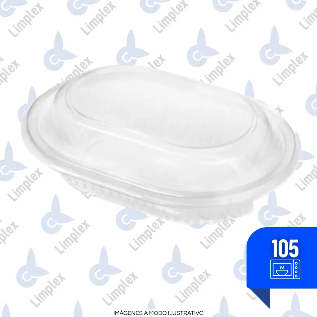 BANDEJA PLASTICA 105 OVAL MICRO CON TAPA BIS X UN