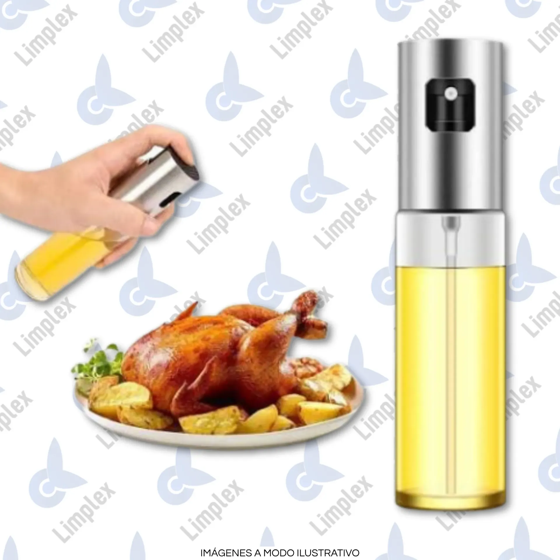 ROCIADOR ACEITE SPRAY 100ml VIDRIO CON ACERO