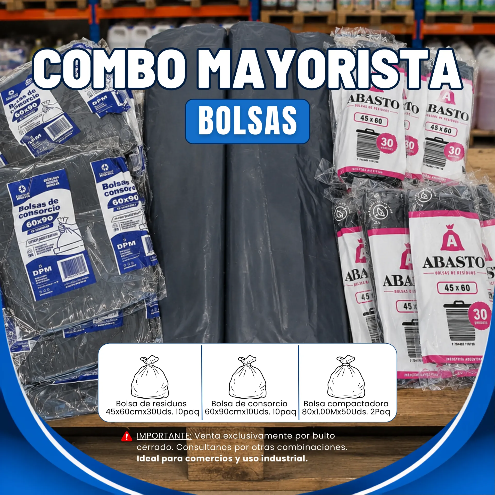 COMBO MAYORISTA BOLSAS